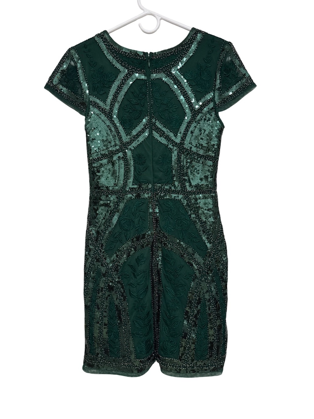 Lulu's Emerald Green Short Sleeve Sequin Bodycon Dress - Picture 4 of 11